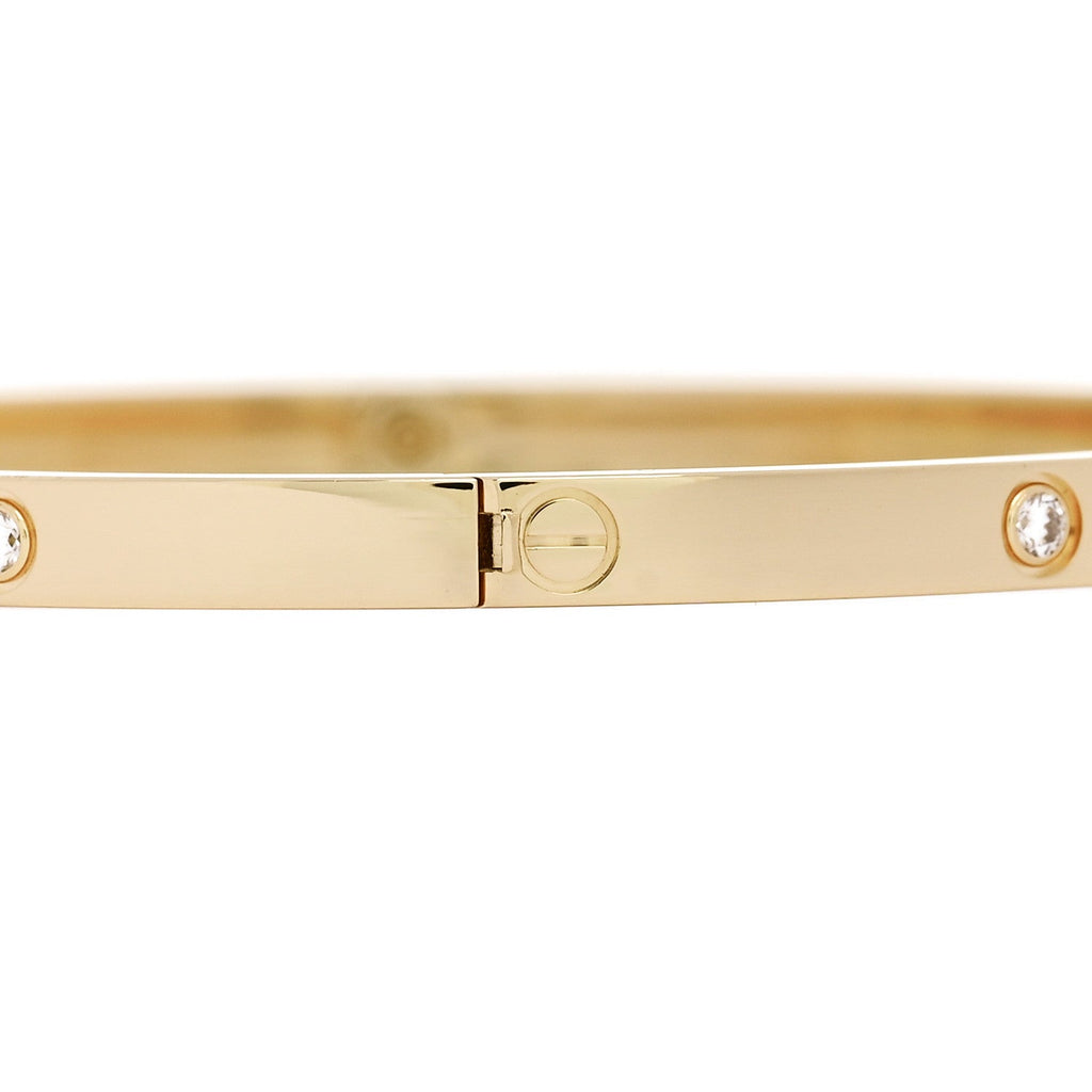18K Yellow Gold 6 Diamond Small LOVE Bracelet 18