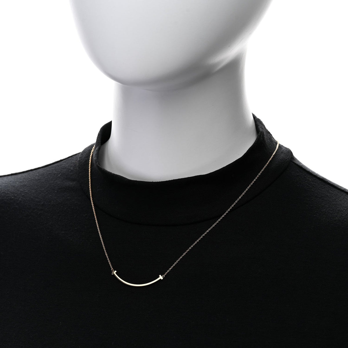 18K Rose Gold Small T Smile Pendant Necklace