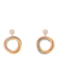18K Pink Yellow White Gold Diamond Trinity Drop Earrings