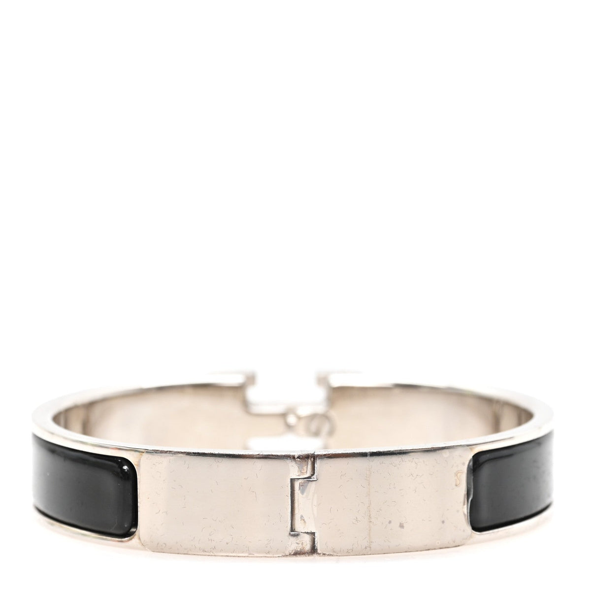 Enamel Narrow Clic Clac H Bracelet PM Black
