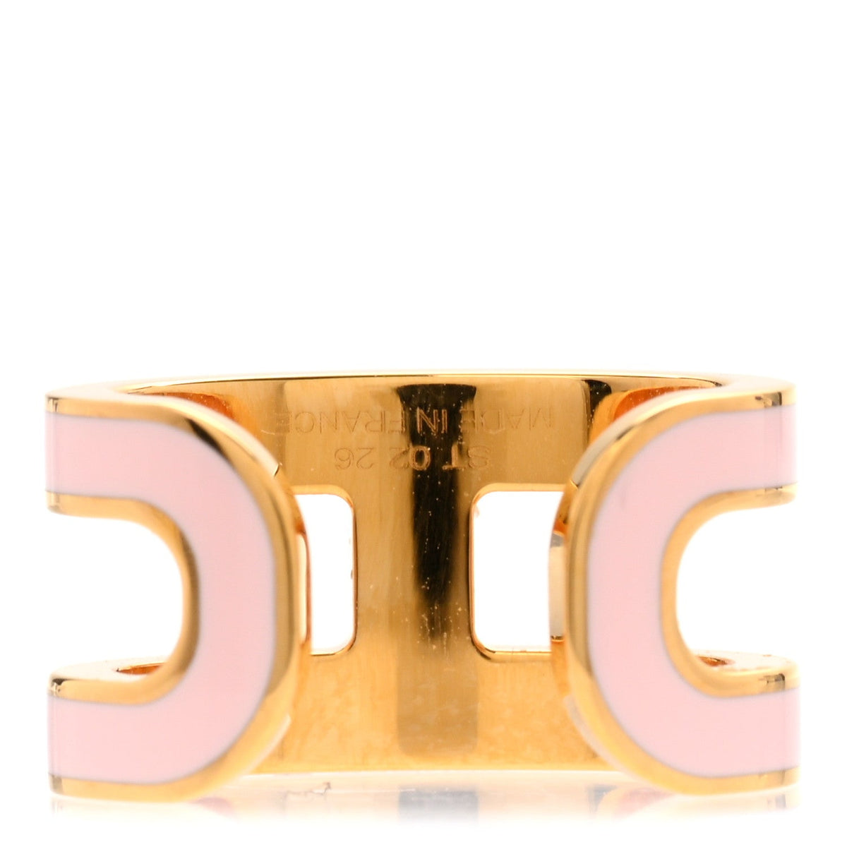 Gold Lacquered Pop H Ear Cuff Black