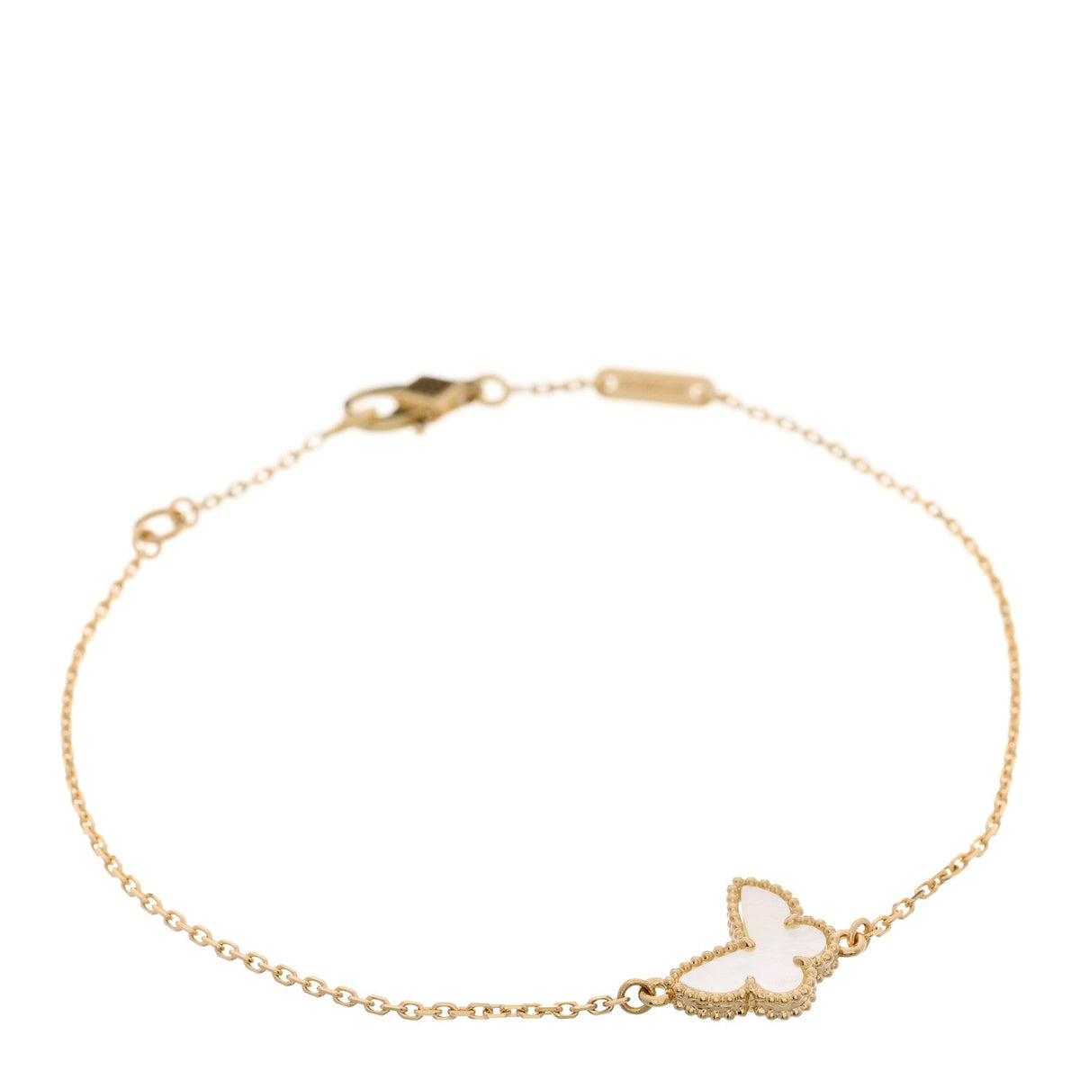 18K Yellow Gold Mother of Pearl Sweet Alhambra Butterfly Bracelet