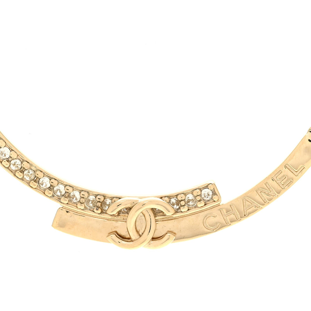 Crystal CC Choker Necklace Gold
