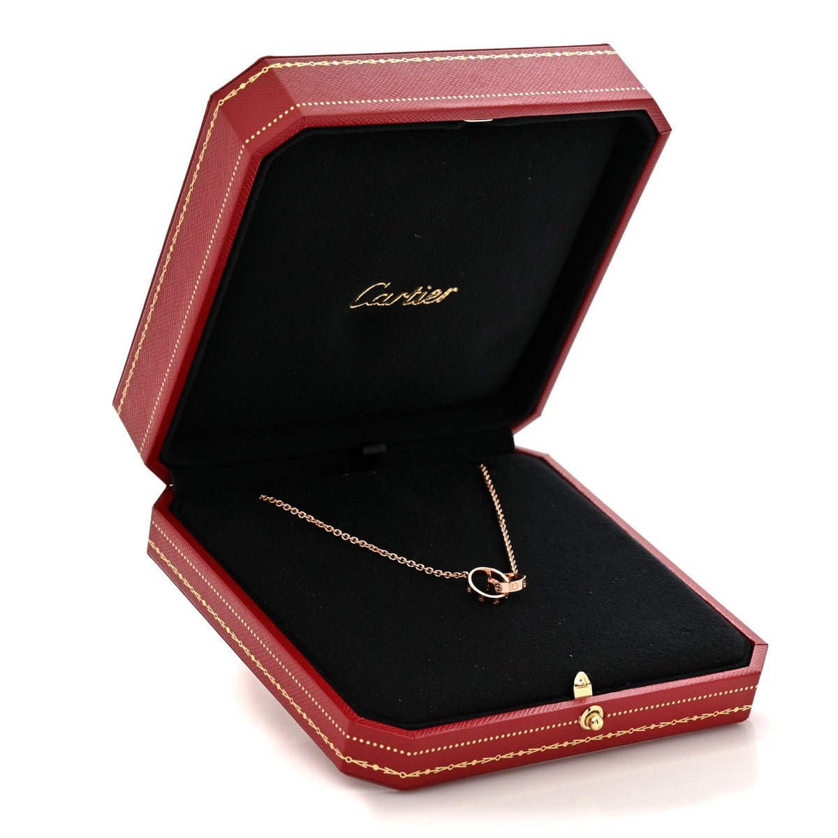 18K Pink Gold Interlocking LOVE Necklace