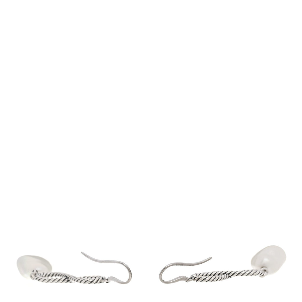 Sterling Silver Cultured Pearl Infinity Drop Earrings