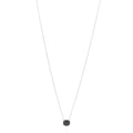 18K White Gold Black Diamond Cushion Pendant Necklace
