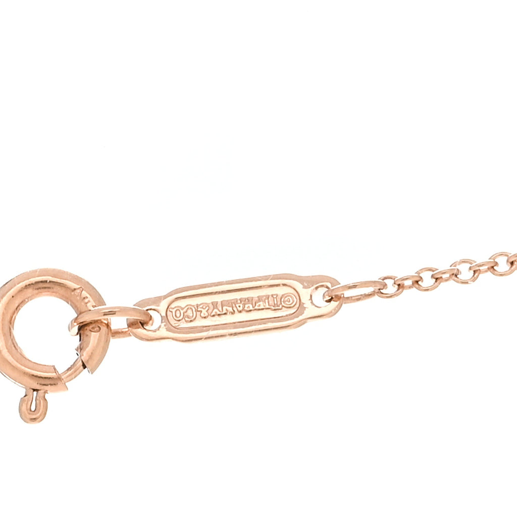 18K Rose Gold Diamond Small Open Circle Pendant Necklace