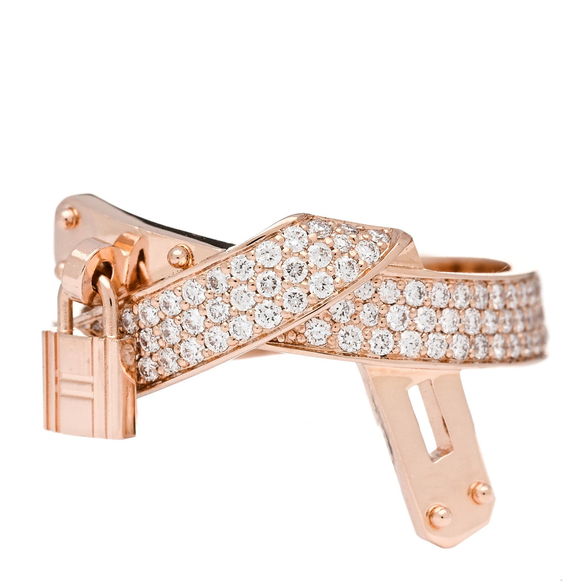 18K Rose Gold Diamond Kelly Gavroche Ring 53 6.5