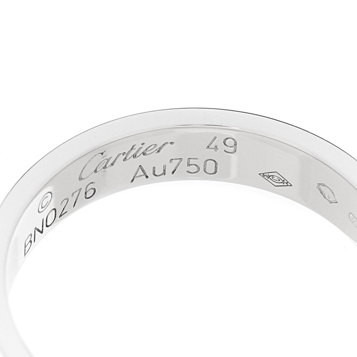 18K White Gold 3.5mm LOVE Wedding Band Ring 49 4.75