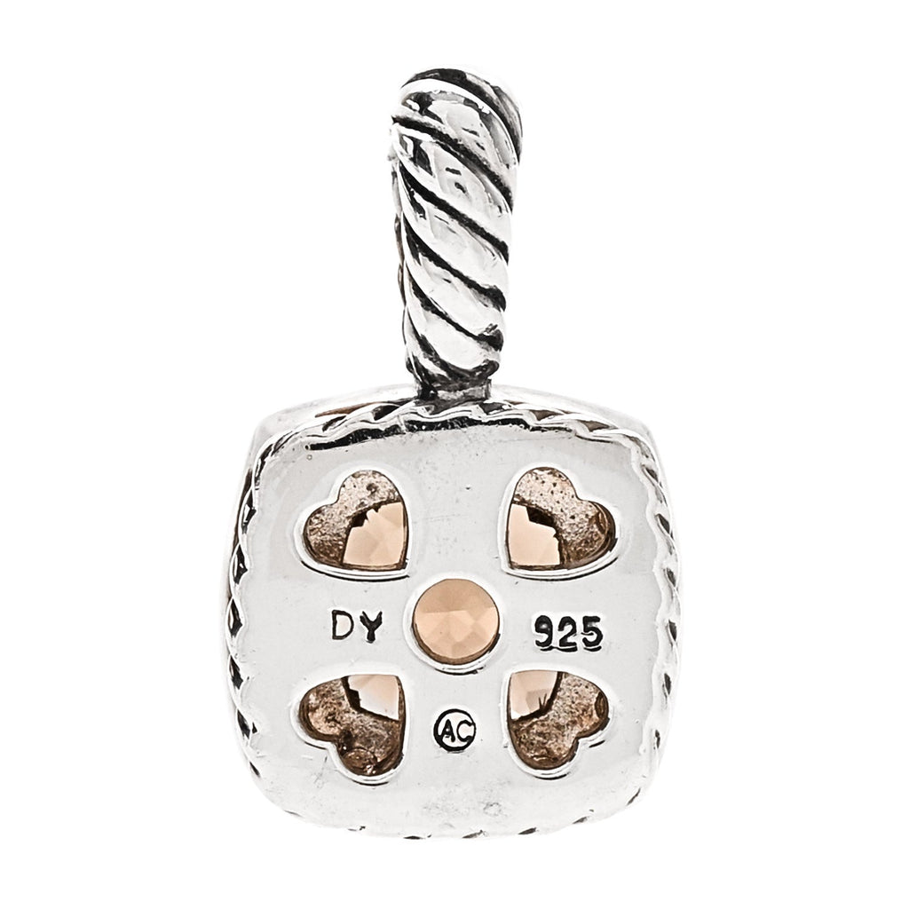 Sterling Silver Diamond Smoky Quartz 7mm Petite Albion Pendant