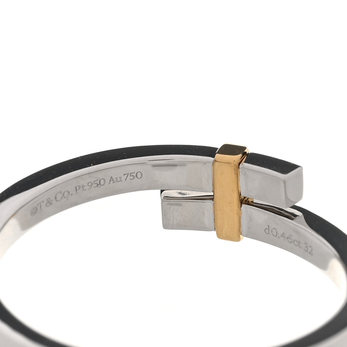 18K Yellow Gold Platinum Diamond Edge Bypass Ring 67 11.75