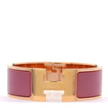 Enamel Wide Clic Clac H Bracelet GM Rose Velours