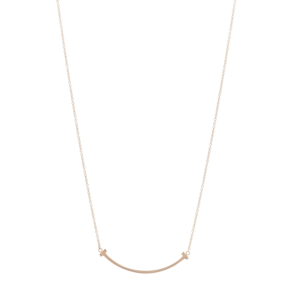 18K Rose Gold Small T Smile Pendant Necklace