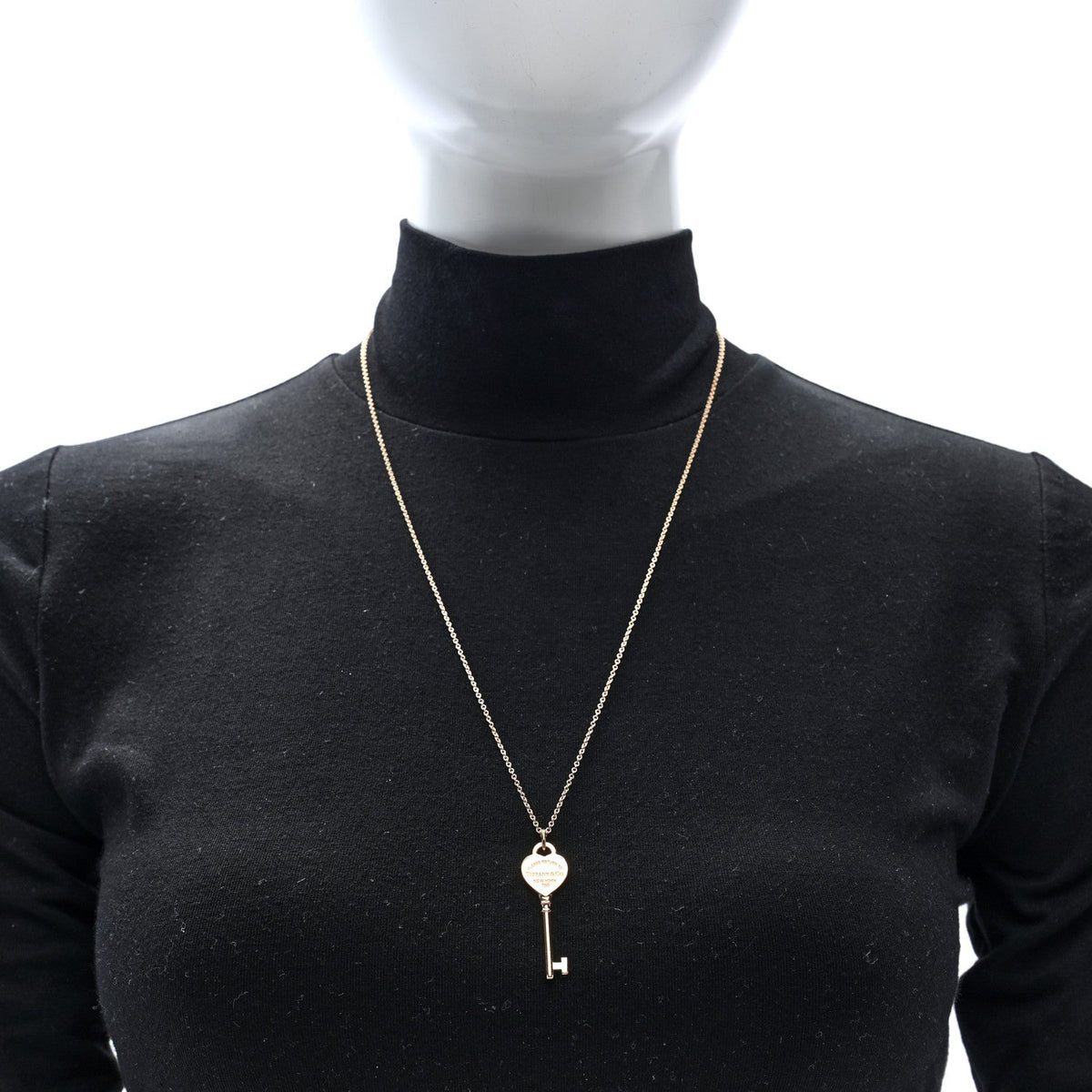 18K Rose Gold Return To Tiffany Heart Key Pendant Necklace