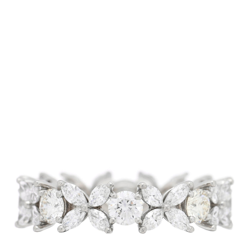 Platinum Diamond Victoria Alternating Band Ring 56 7.5
