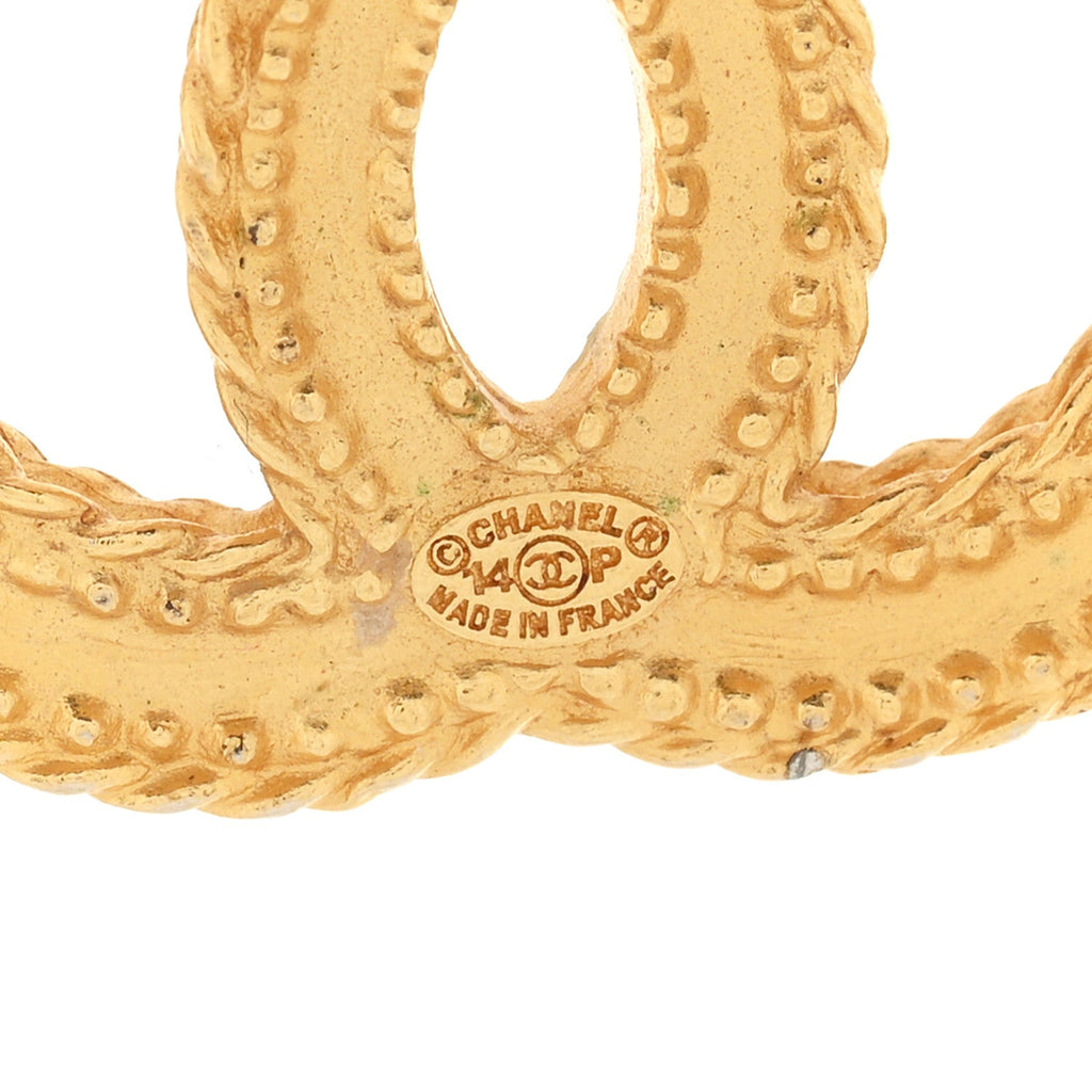 CC Drop Earrings Matte Gold