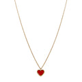 18k Rose Gold Carnelian Sweet Alhambra Heart Pendant Necklace