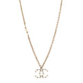 Crystal Pearl Nefertiti CC Pendant Necklace Gold