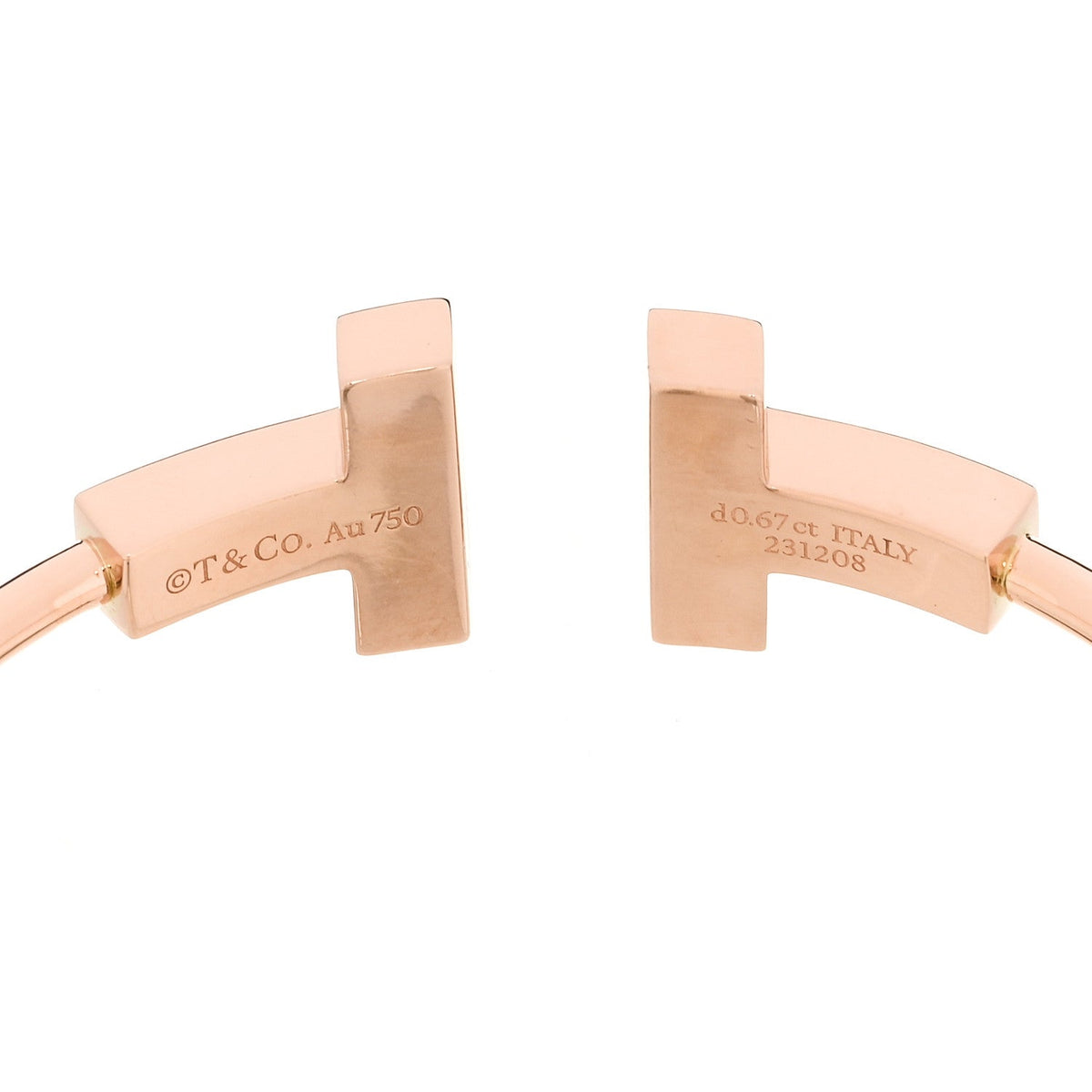18K Rose Gold Diamond Tiffany T Wide Wire Bracelet