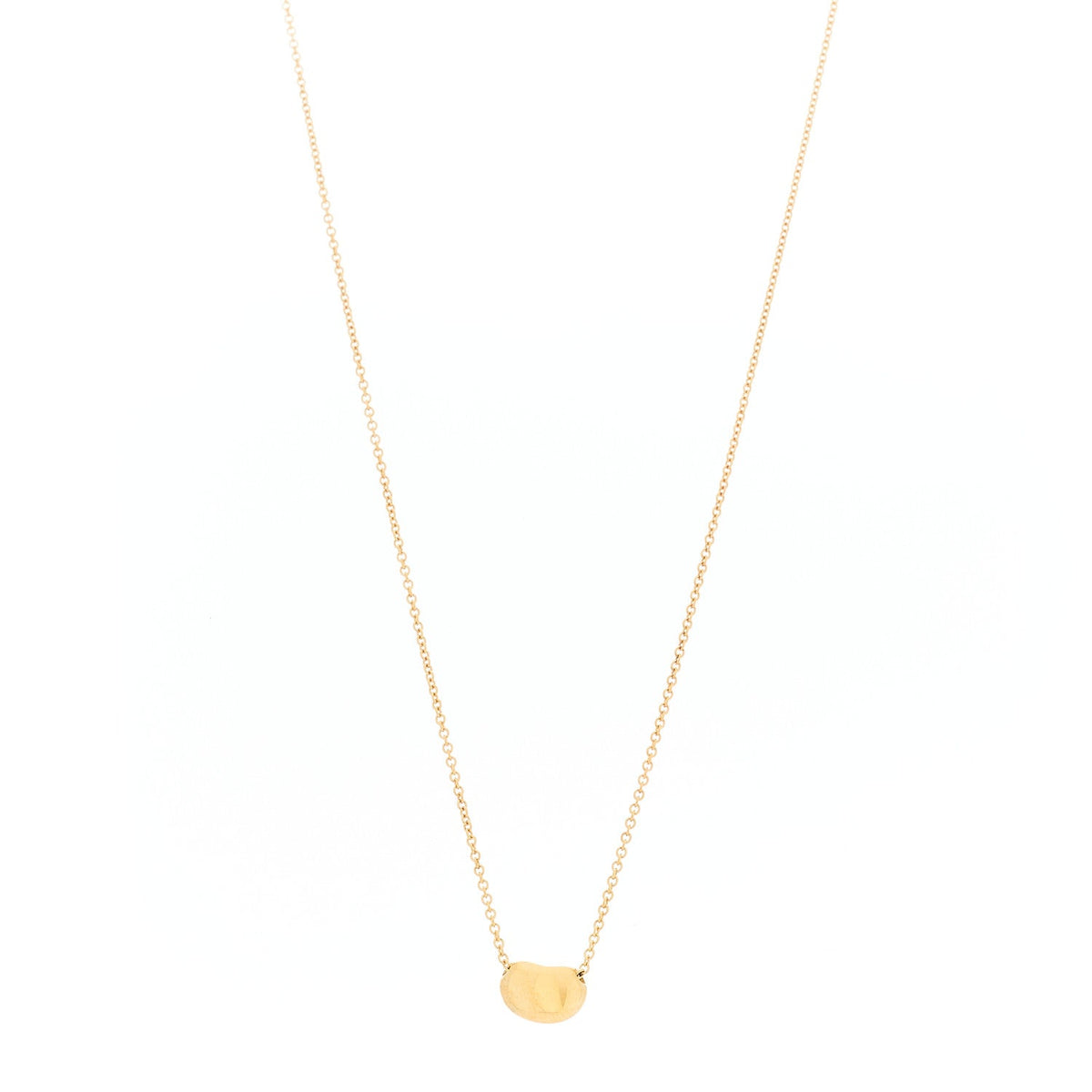 18K Yellow Gold 9mm Elsa Peretti Bean Pendant Necklace