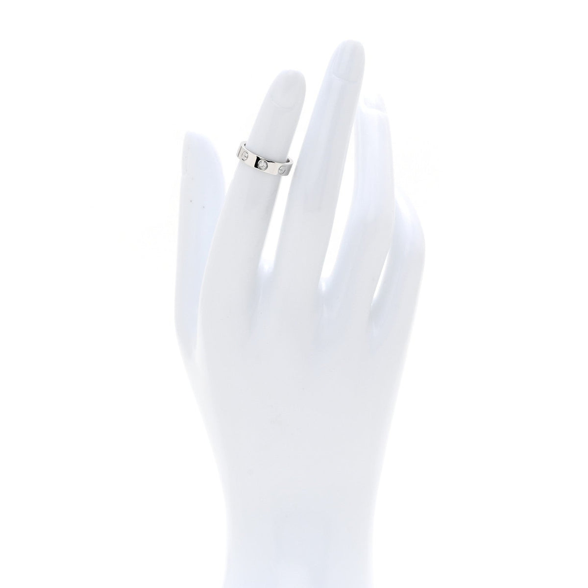 18K White Gold Diamond 4mm LOVE Wedding Band Ring 45 3.25