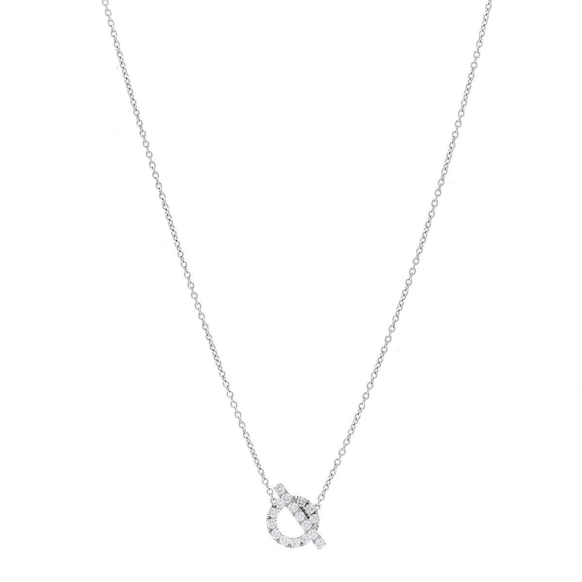 18K White Gold Diamond Finesse Pendant Necklace