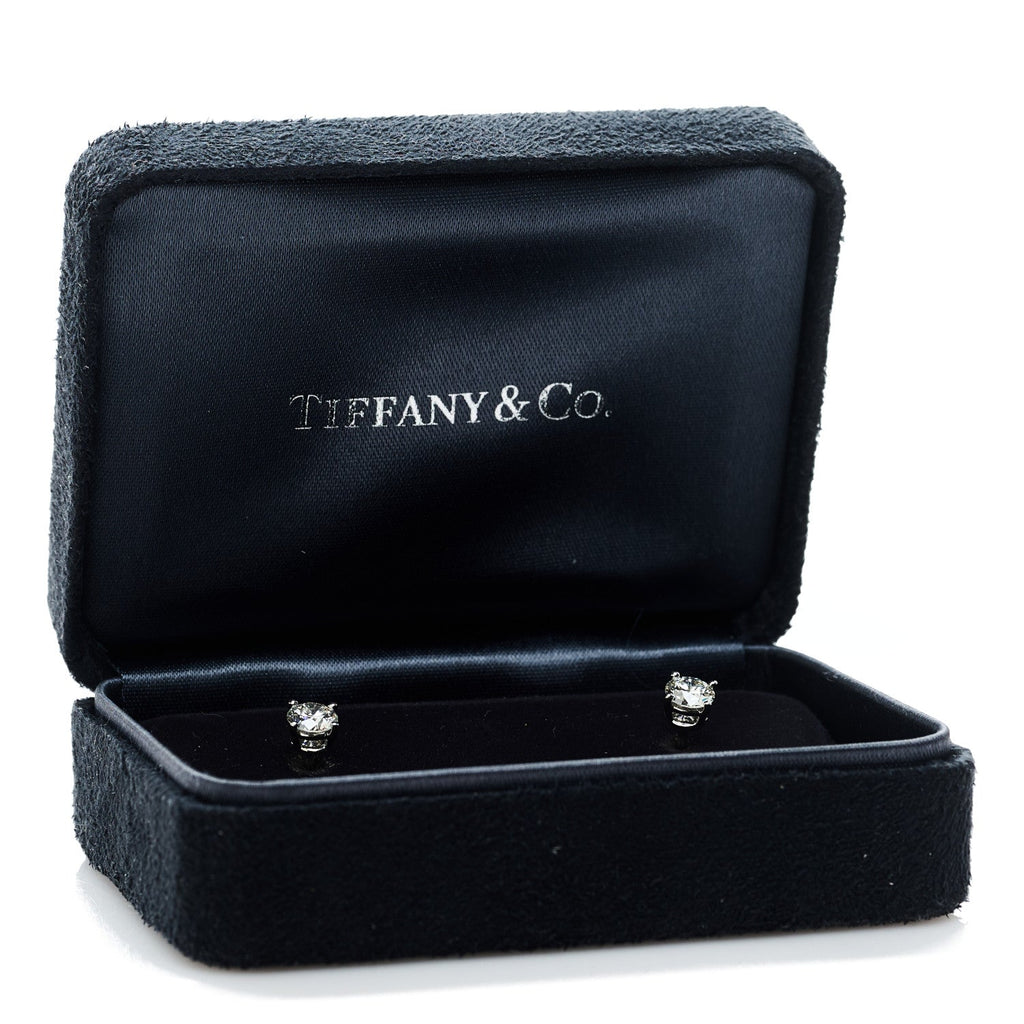 Platinum Diamond .90ctw Round Solitaire Earrings