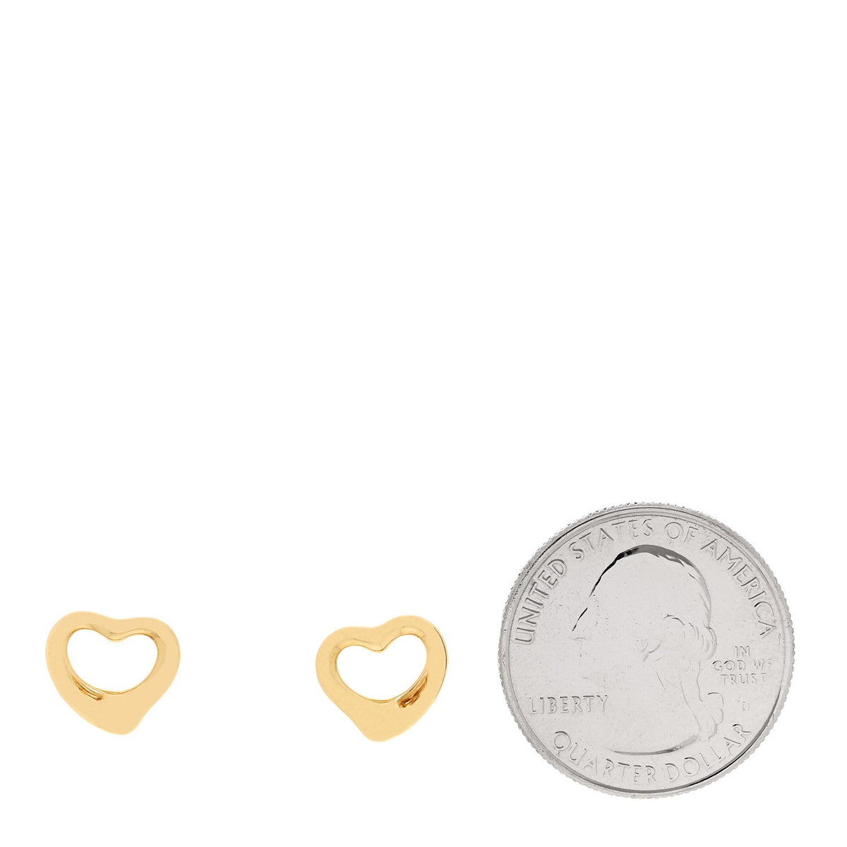 18K Yellow Gold 11mm Elsa Peretti Open Heart Earrings