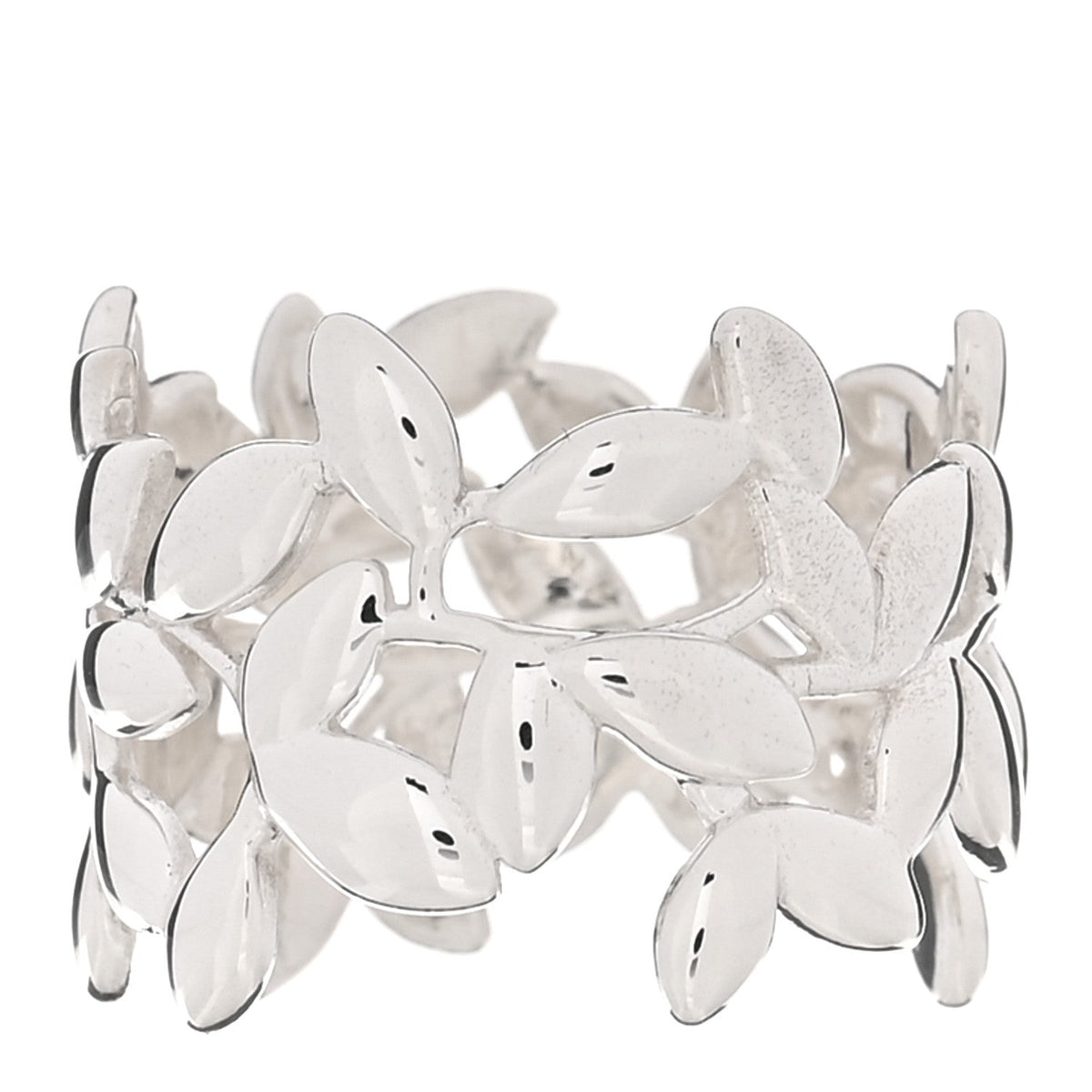 Sterling Silver Wide Paloma Picasso Olive Leaf Band Ring 57 8