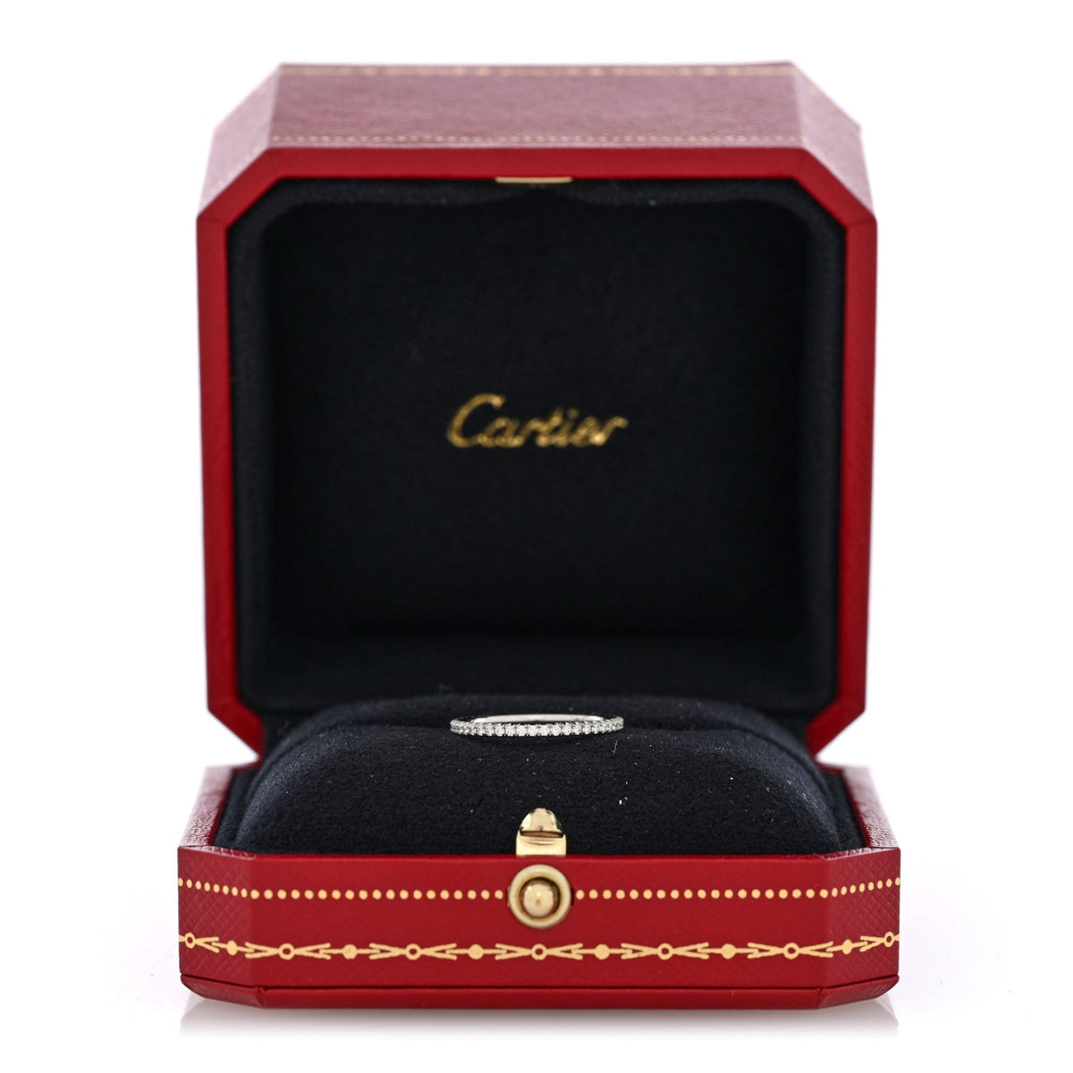 18K White Gold Diamond 1.5mm Étincelle de Cartier Wedding Band Ring 49 5