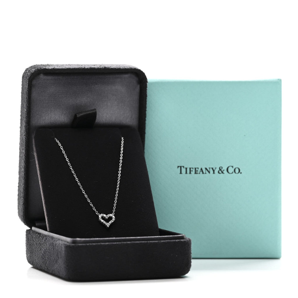 Platinum Diamond Extra Mini Heart Pendant Necklace