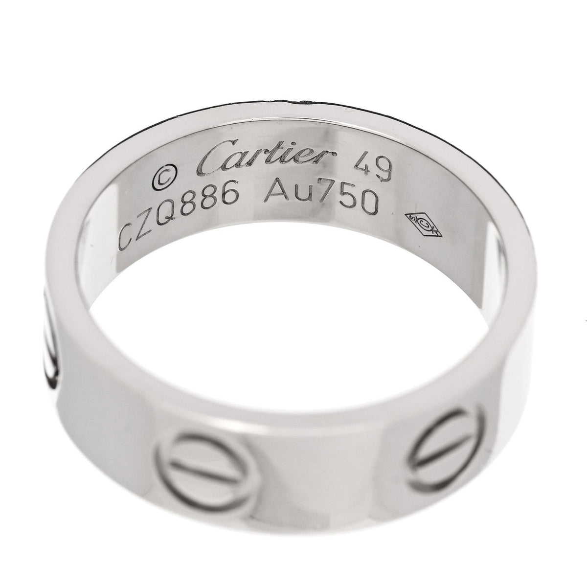 18K White Gold 5.5mm LOVE Ring 49 5