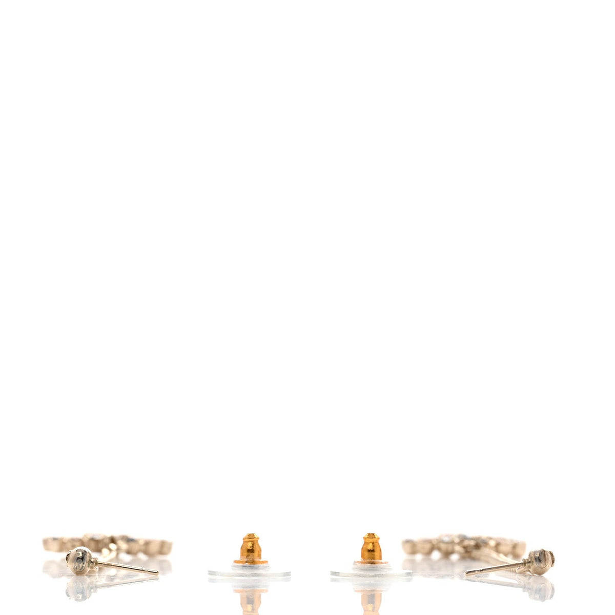 Crystal CC Drop Earrings Pink Grey Gold