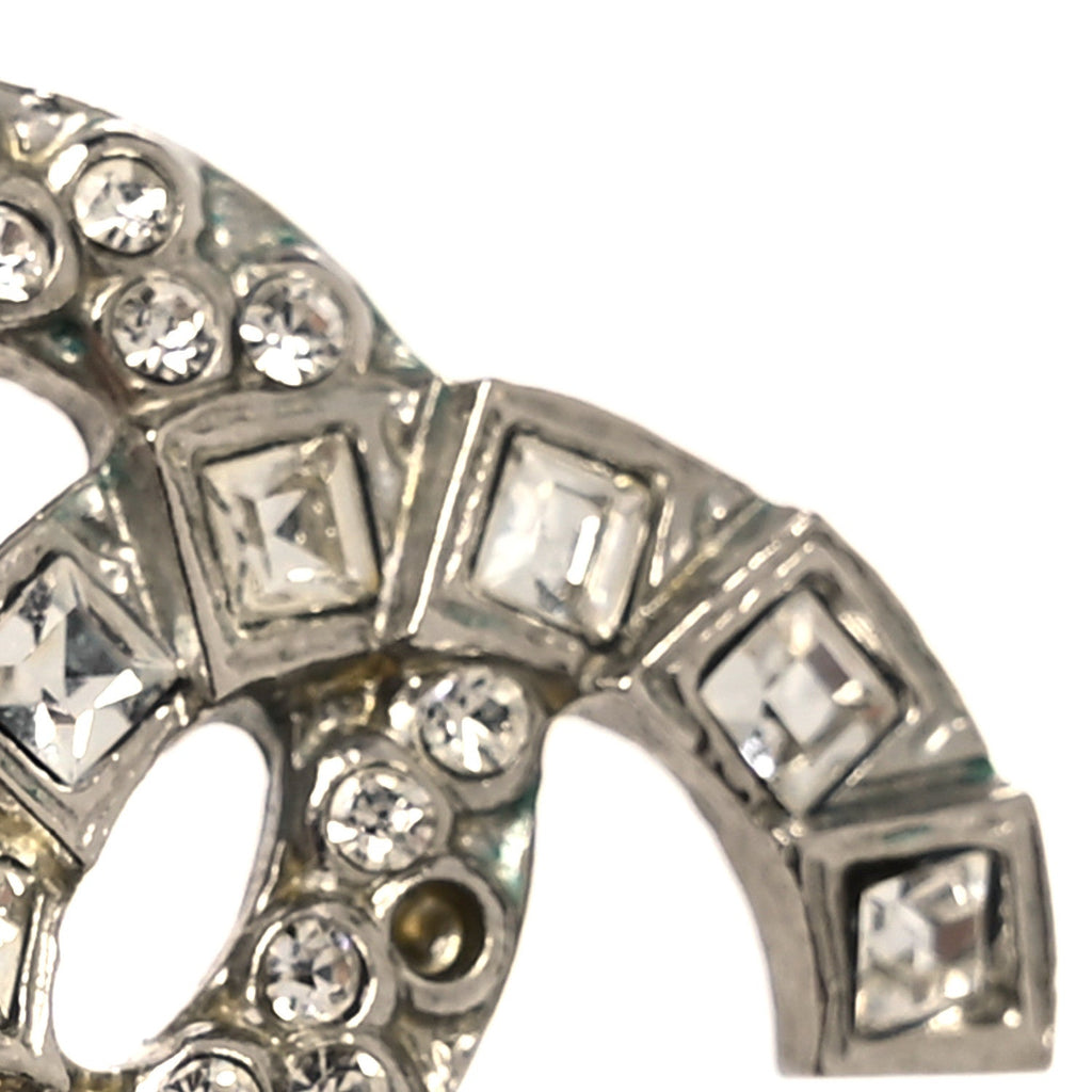 Baguette Crystal CC Earrings Silver