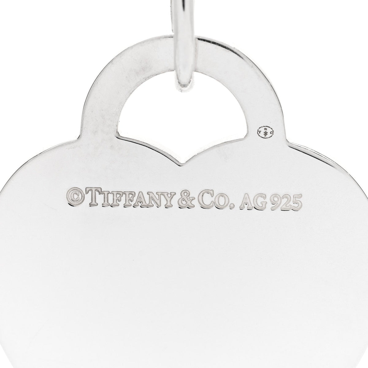 Sterling Silver Return To Tiffany Etched Heart Peace Tag Charm