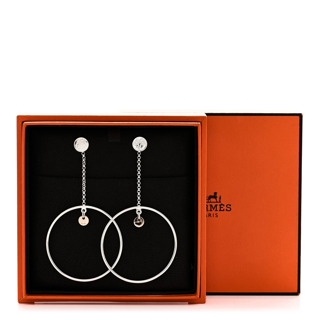 Sterling Silver 18K Rose Gold PM Ex-Libris Hoop Earrings