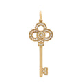 18K Yellow Gold Diamond Mini Crown Key Pendant