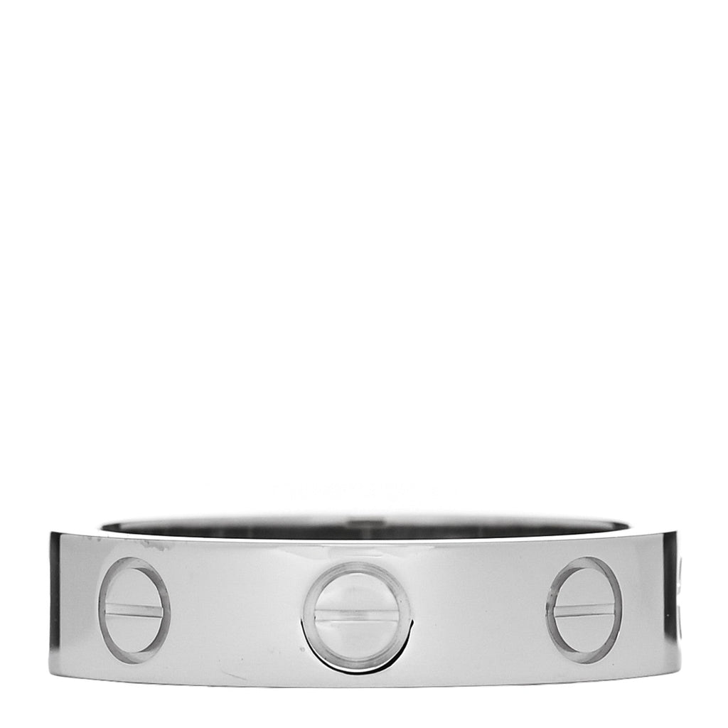 18K White Gold Diamond 4mm LOVE Wedding Band Ring 46 3.75