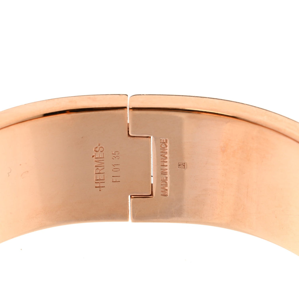 Enamel Wide Clic Clac H Bracelet GM Rose Velours