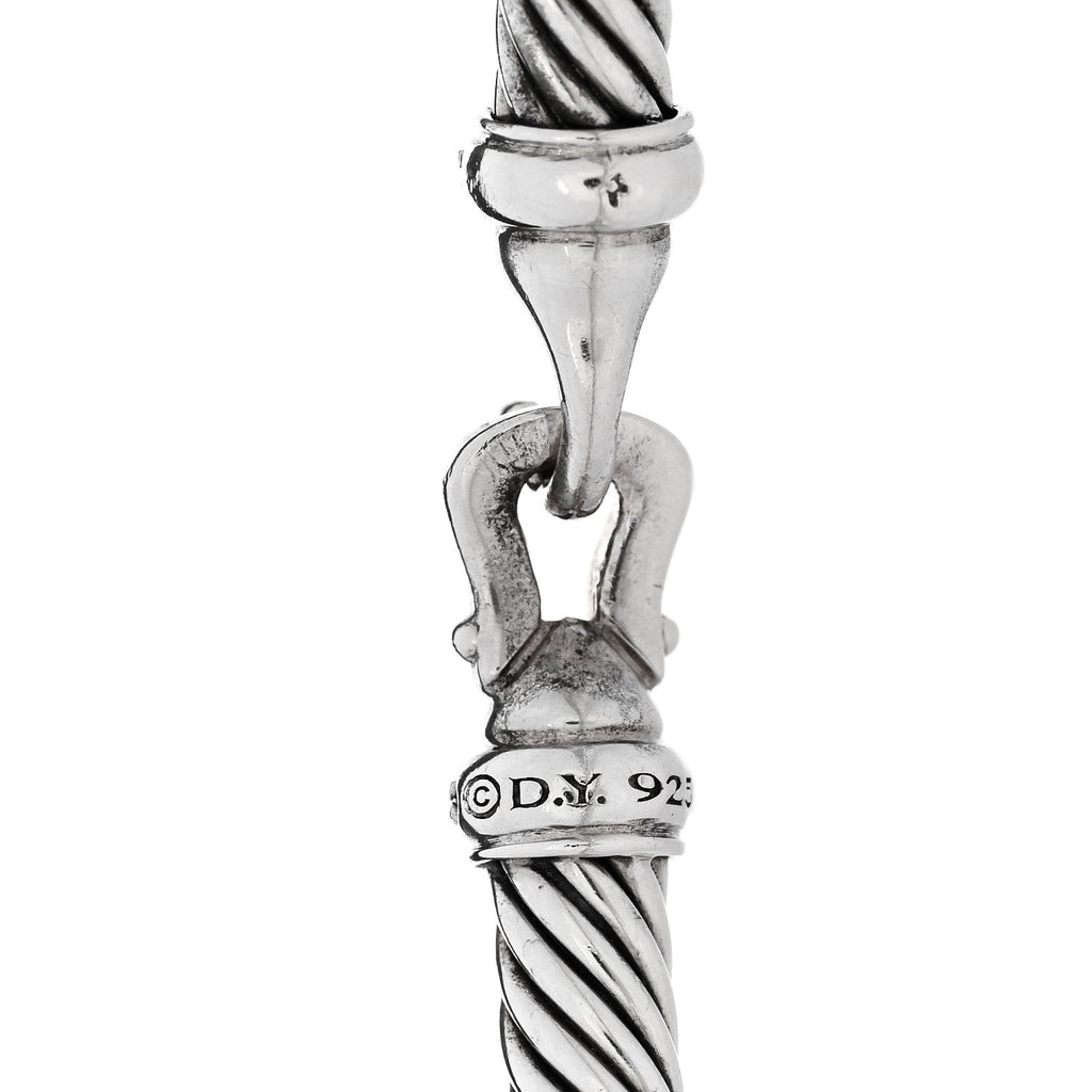 Sterling Silver Diamond 5mm Cable Buckle Bracelet