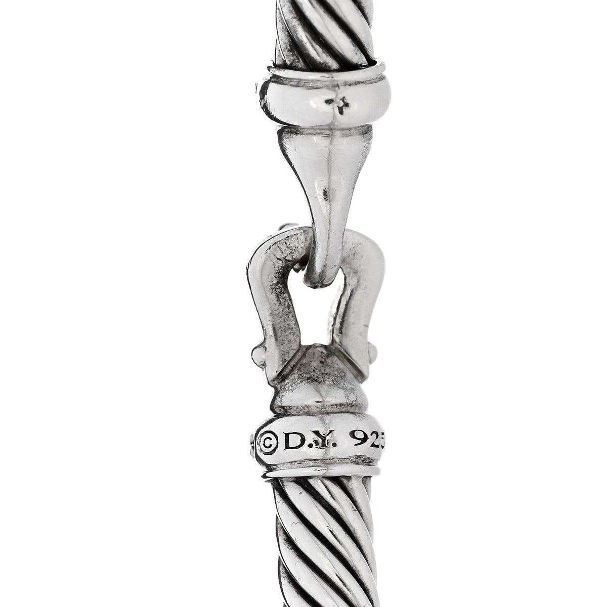 Sterling Silver Diamond 5mm Cable Buckle Bracelet
