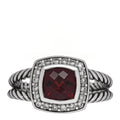 Sterling Silver Diamond Garnet 7mm Petite Albion Ring 53 6.5
