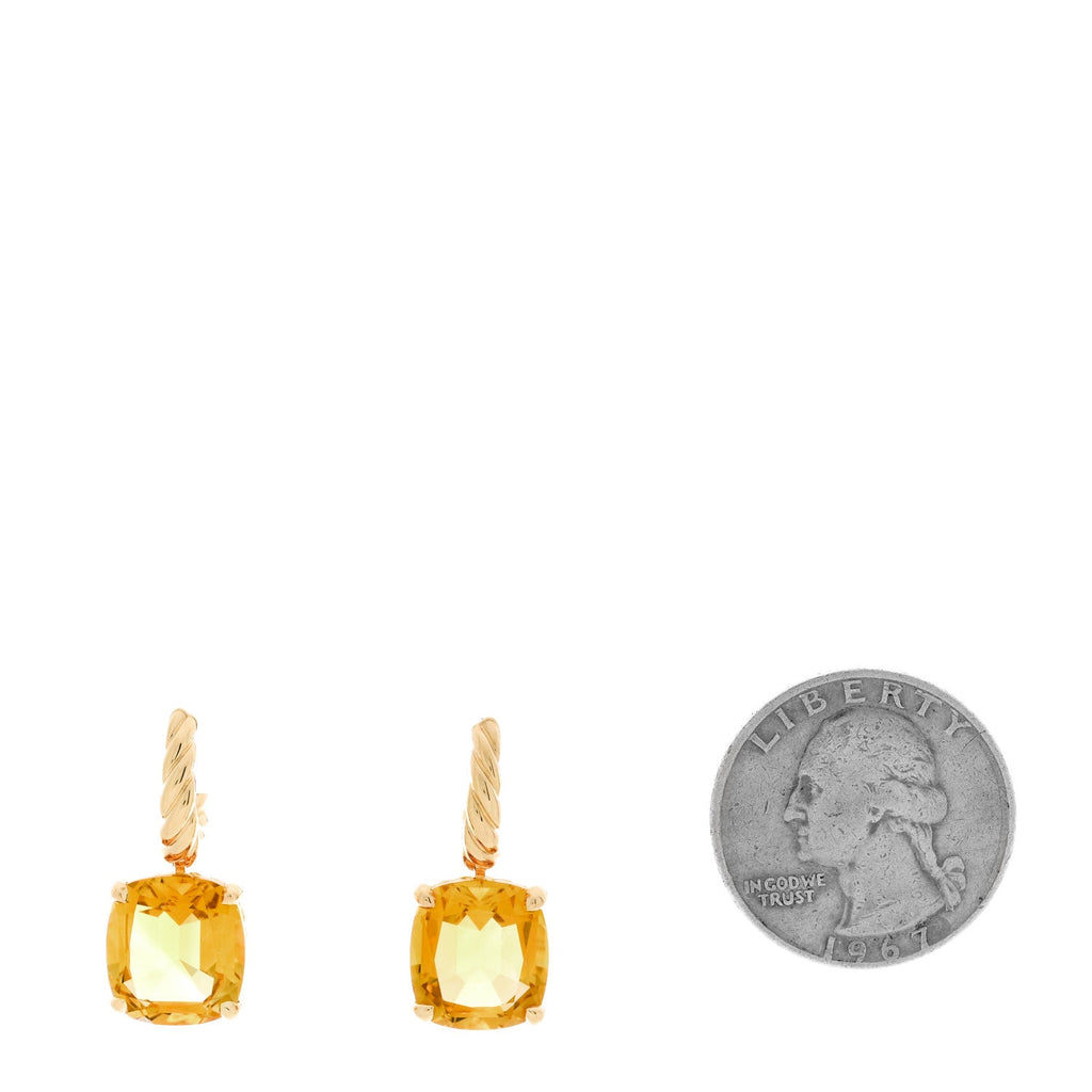 18K Yellow Gold Citrine 11mm Marbella Drop Earrings