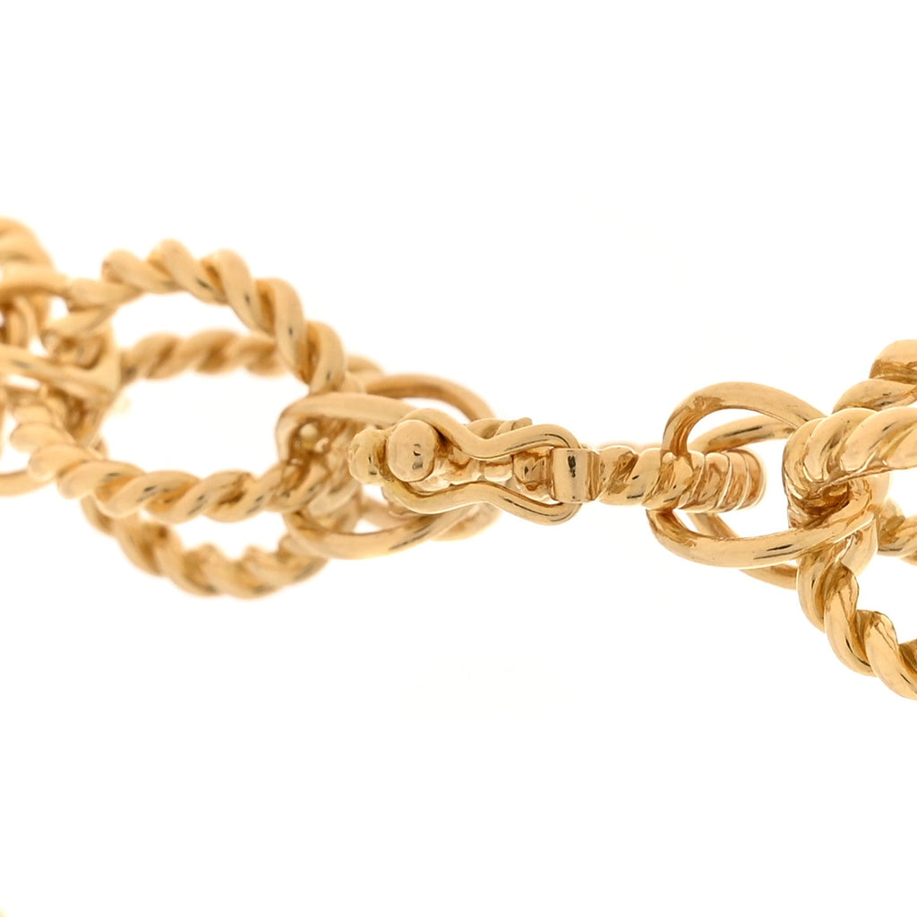 18K Yellow Gold Rope Circle Necklace