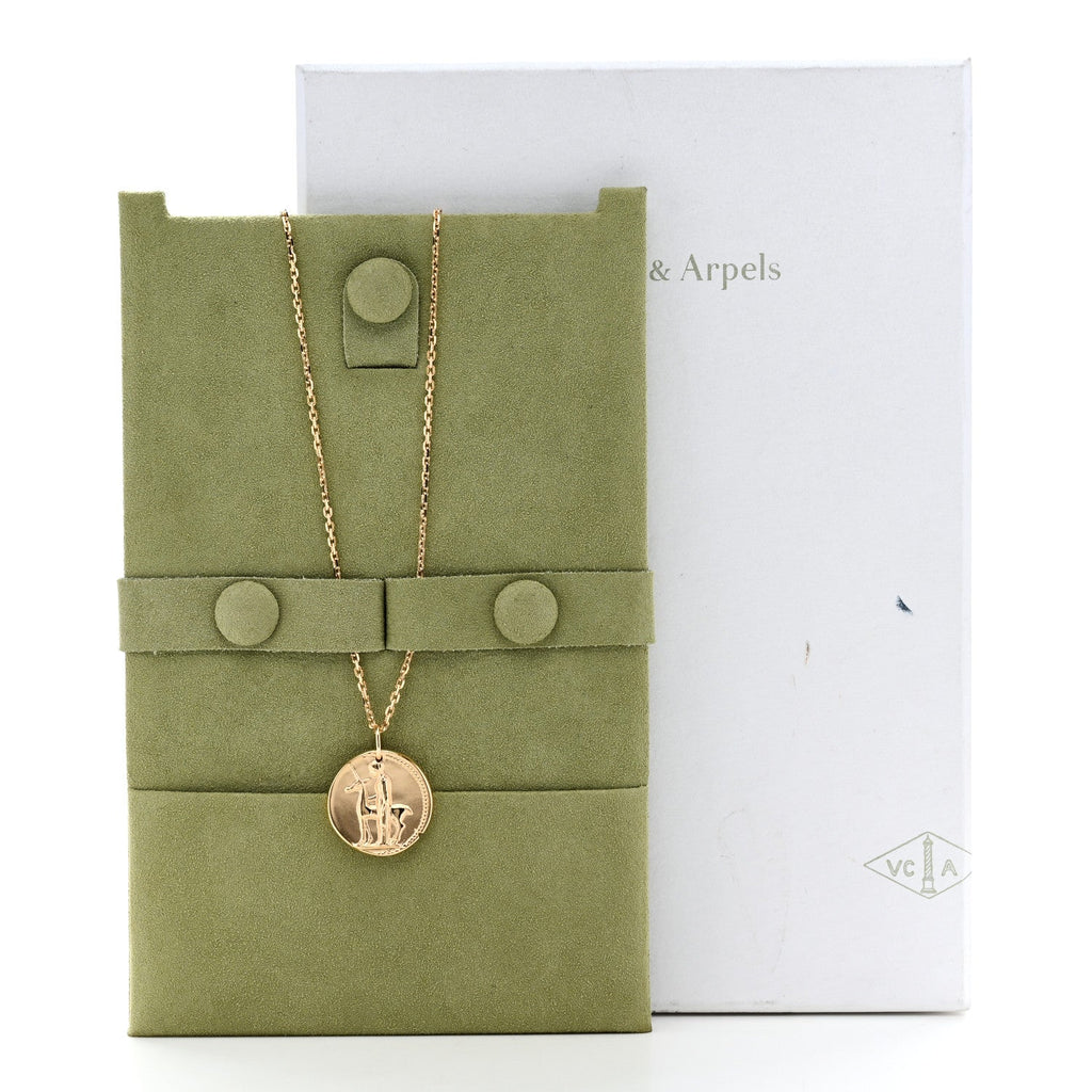 18K Yellow Gold Zodiac Virgo Pendant Necklace