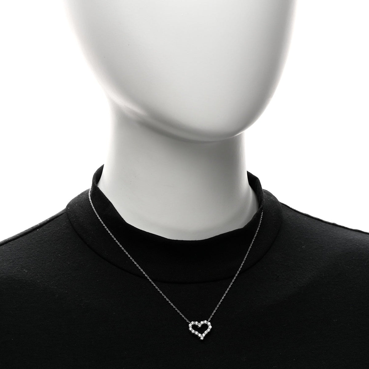 Platinum Diamond Small Heart Pendant Necklace