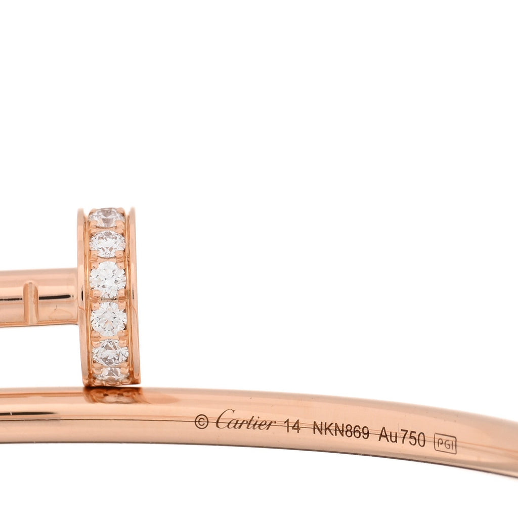 18K Pink Gold Diamond Small Juste Un Clou Bracelet 14