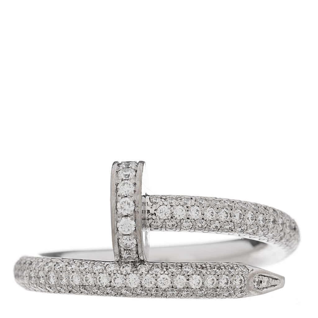 18K White Gold Diamond Juste Un Clou Full Paved Ring 50 5.25
