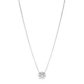 18K White Gold Diamond Small Lotus Pendant Necklace