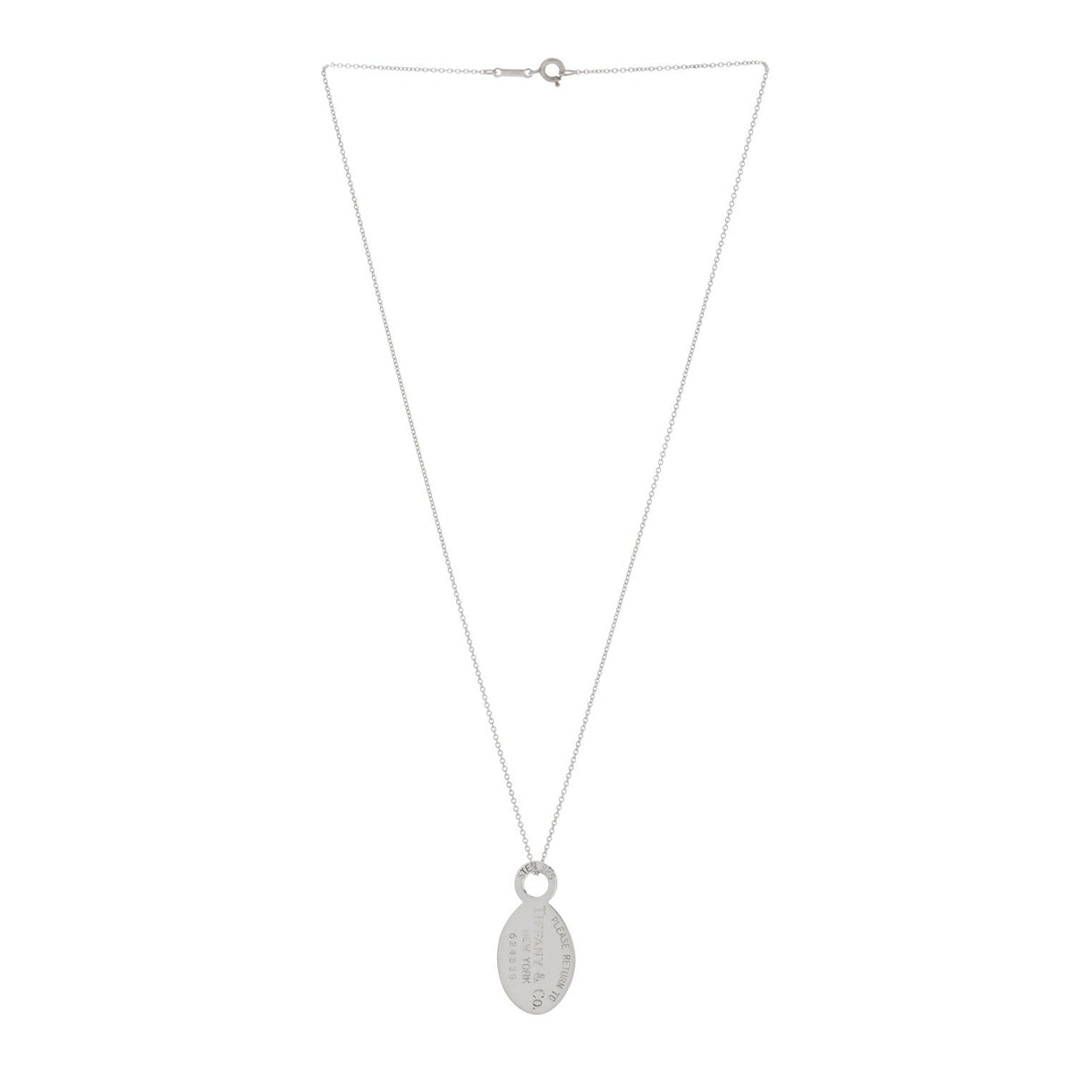 Sterling Silver Return to Tiffany Oval Dog Tag Necklace